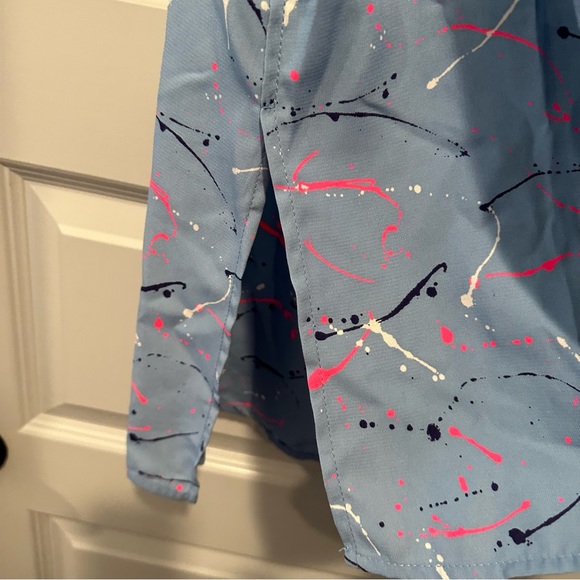 Chris & Carol Blue Paint Splatter Scoop Neck Sleeveless Tank size Small - Picture 7 of 10